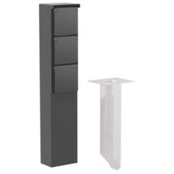 Détails visibles de Borne de jardin étanche 3 prises avec pointe IP55 noir pour Prise de jardin