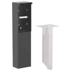 Détails visibles de Borne de jardin avec pointe 2 fonctions IP55 noir pour Prise de jardin