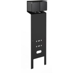 Détails visibles de Borne de jardin étanche noire 2 prises avec terre IP55 pour Prise de jardin