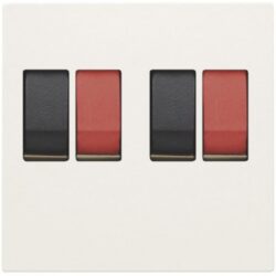 Prise haut-parleur double 45x45 mm blanc, configuration visible