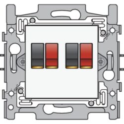 Prise haut-parleur double blanche, configuration visible
