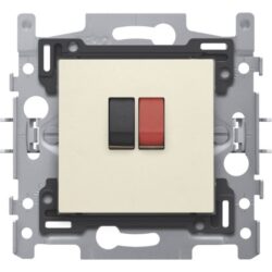 Prise haut-parleur simple crème, finition beige