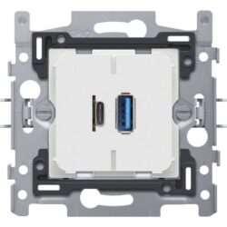 Détails visibles de Double chargeur USB-A USB-C intelligent à griffes pour Prises avec USB