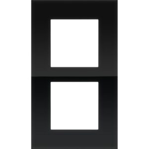 NIKO - Double plaque de recouvrement de 60 mm d'entraxe verticalement Pure liquid black - 242-76200