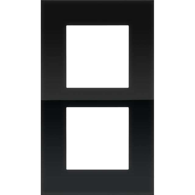NIKO Pure plaque de recouvrement double verticale noir Plaque de recouvrement double verticale noire avec deux ouvertures carrées alignées