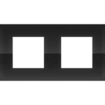 NIKO - Double plaque de recouvrement de 71 mm d'entraxe Pure liquid black - 242-76800