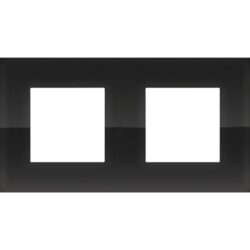 Double plaque de recouvrement 71 mm noir, configuration visible