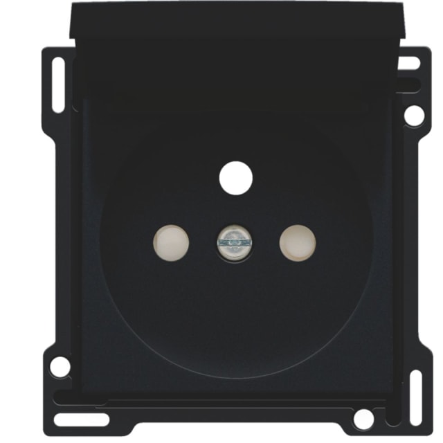 NIKO - Enjoliveur avec clapet pour prise de courant 2P+A (broche) + sécurité NIKO - Enjoliveur avec clapet pour prise de courant 2P+A (broche) + sécurité