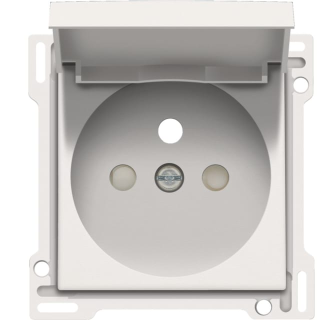 NIKO - Enjoliveur avec clapet pour prise de courant 2P+A (broche)+sécurité NIKO - Enjoliveur avec clapet pour prise de courant 2P+A (broche)+sécurité