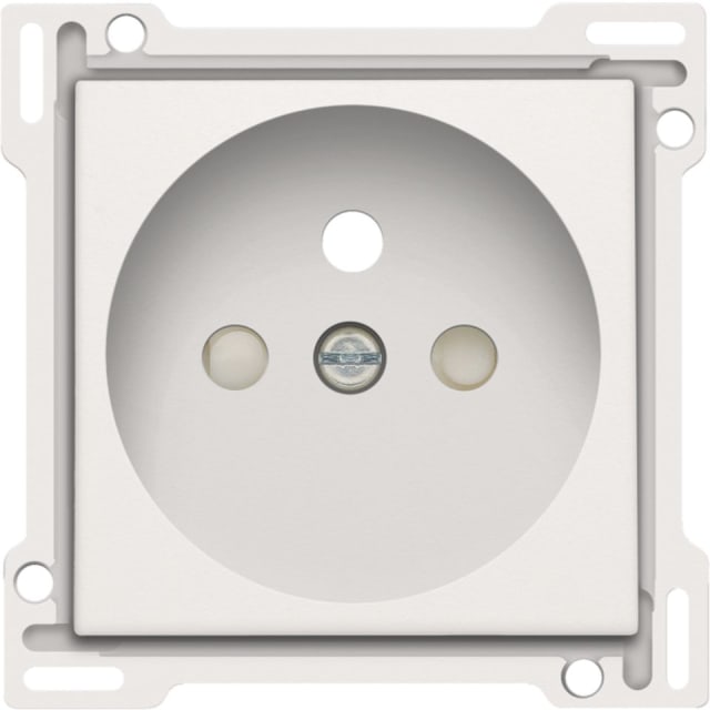 NIKO Original Enjoliveur prise 2P+T blanc Enjoliveur blanc pour prise 2P+T avec obturateurs de sécurité fond rond encastrement standard