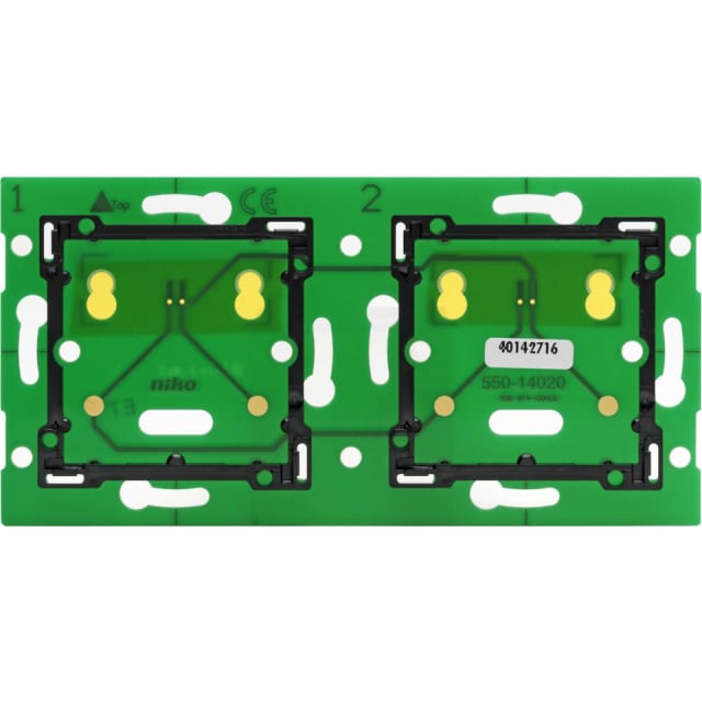 NIKO - Home Control platine murale double horizontal: entraxe 71mm - 550-14020 NIKO - Home Control platine murale double horizontal: entraxe 71mm - 550-14020