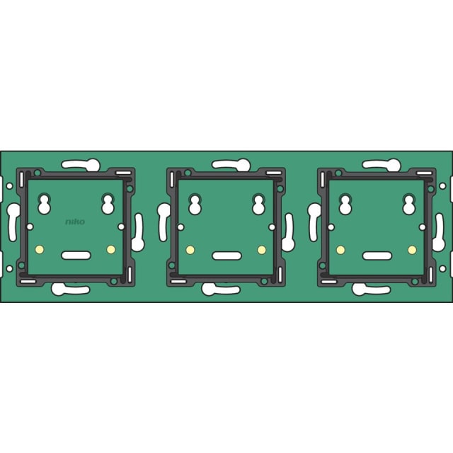 NIKO - Home Control platine murale triple horizontal: entraxe 71mm - 550-14030 NIKO - Home Control platine murale triple horizontal: entraxe 71mm - 550-14030