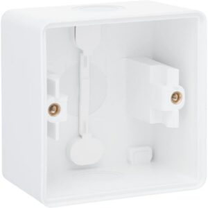 Boîtier simple en saillie blanc avec vis de fixation et capot carré étanche