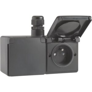 NIKO - Hydro double prise murale 16A 250V horizontale 1 entrée M20 par le haut