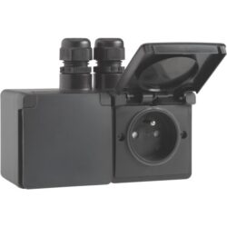 NIKO - Hydro double prise murale 16A 250V horizontale 2 entrée M20 par le haut