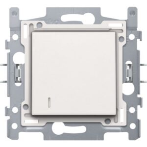Interrupteur blanc 10A 250V avec support métallique pour carte hôtel