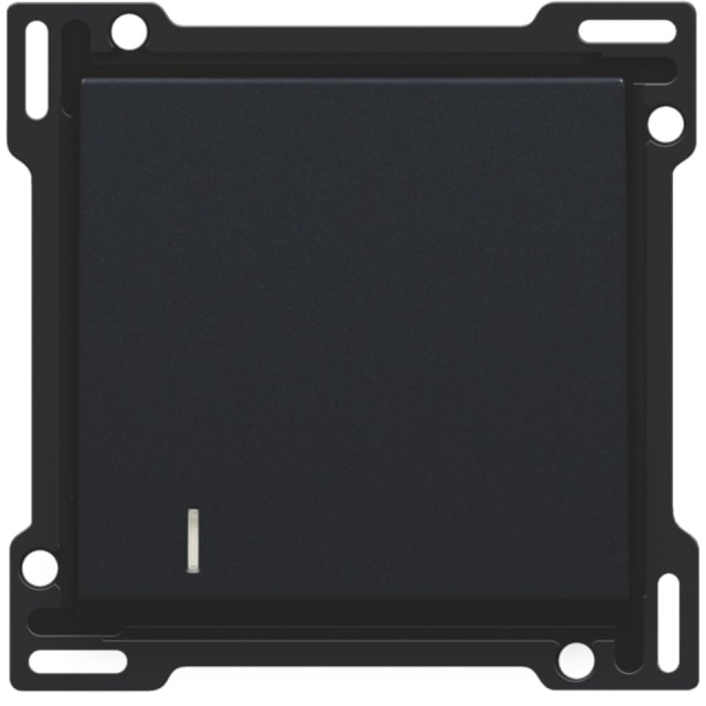 NIKO Pure manette avec voyant noir Manette avec voyant pour bouton poussoir noir avec cadre carré et repère lumineux vertical