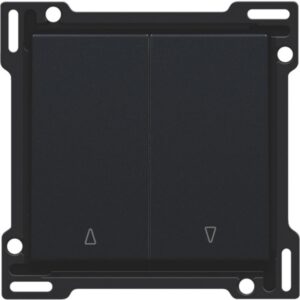 Double bouton poussoir noir pour volet roulant avec repères montée et descente
