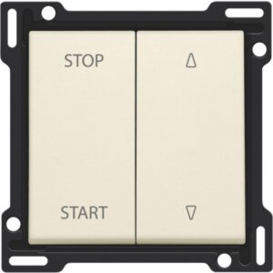 Commande volet roulant crème à deux touches STOP START avec pictogrammes montée descente