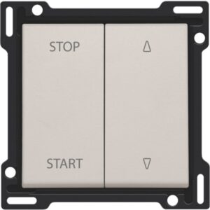Manette interrupteur volet roulant gris clair avec touches STOP START et flèches montée descente