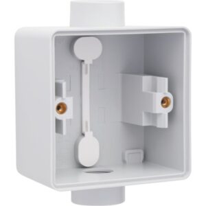 Boîtier simple en saillie gris M20 avec entrée tubulaire et fixations latérales