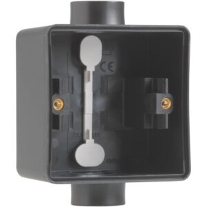 Boîtier simple en saillie noir M20 avec entrée haut et bas et fixations latérales