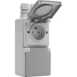 NIKO - New Hydro double prise murale 16A 250V verticale 1x2 entrées M20 par le haut - 700-37730