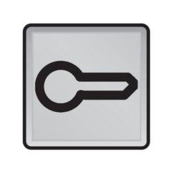 Voyant transparent symbole clé pour bouton-poussoir, dimensions 6,5 x 6,5 x 2,5 mm