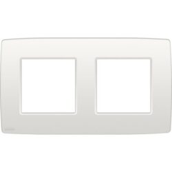 Détails visibles de Plaque de recouvrement double horizontale blanc pour Plaques doubles