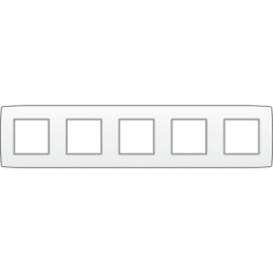 Détails visibles de Plaque de recouvrement 5 postes horizontale blanc pour Plaques quintuples
