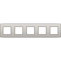 Détails visibles de Plaque de recouvrement horizontale 5 postes gris clair pour Plaques quintuples