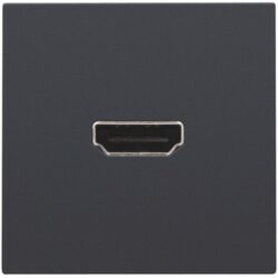 Prise murale HDMI femelle anthracite, configuration visible