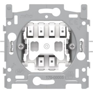 Socle encastrable bouton poussoir normalement ouvert cadre métallique mécanisme plastique avec 6 cosses de connexion repère 170-00005