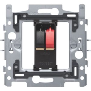 Socle connecteur haut-parleur simple 4 mm² avec cadre métallique et borne rouge noir