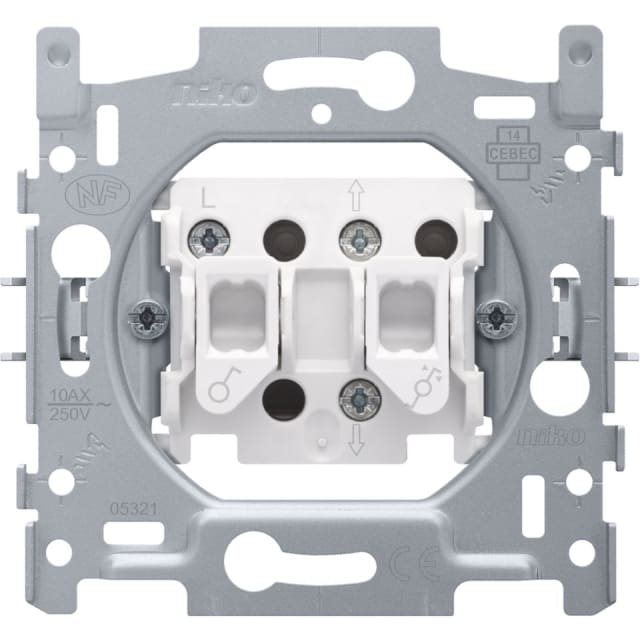NIKO - Socle interrupteur pour volets 10A 250V AC NIKO - Socle interrupteur pour volets 10A 250V AC