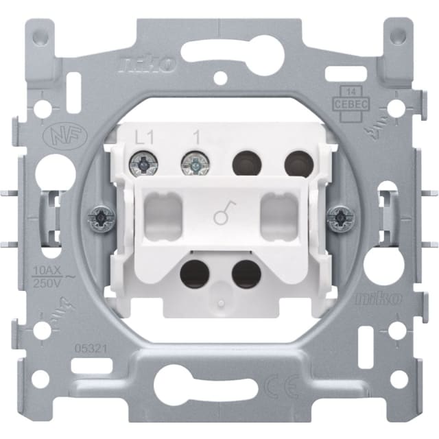 NIKO - Socle interrupteur unipolaire 10A 250V AC - 170-01100 NIKO - Socle interrupteur unipolaire 10A 250V AC - 170-01100