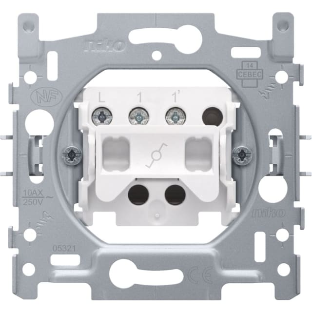 NIKO - Socle interrupteur va-et-vient 10A 250V AC - 170-01600 NIKO - Socle interrupteur va-et-vient 10A 250V AC - 170-01600