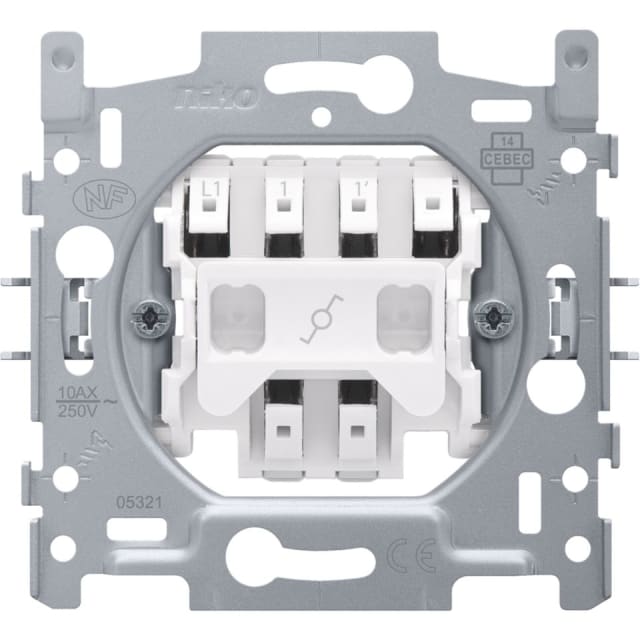 NIKO - Socle pour un interrupteur va-et-vient 10 AX/250 Vac NIKO - Socle pour un interrupteur va-et-vient 10 AX/250 Vac