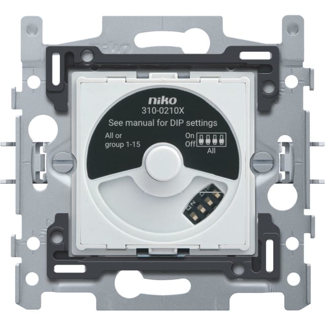 NIKO Socle variateur rotatif DALI Socle de variateur rotatif DALI avec cadre métallique et module central de réglage