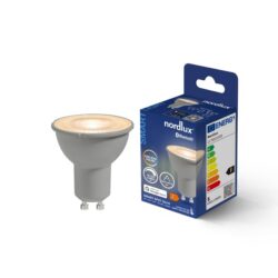 Ampoule connectée GU10 gris extérieur, finition Transparent
