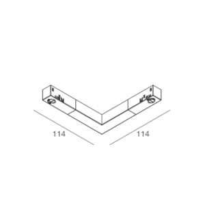 Raccord d angle avec contacts noir pour rail 48V, dimensions 114 x 114 mm