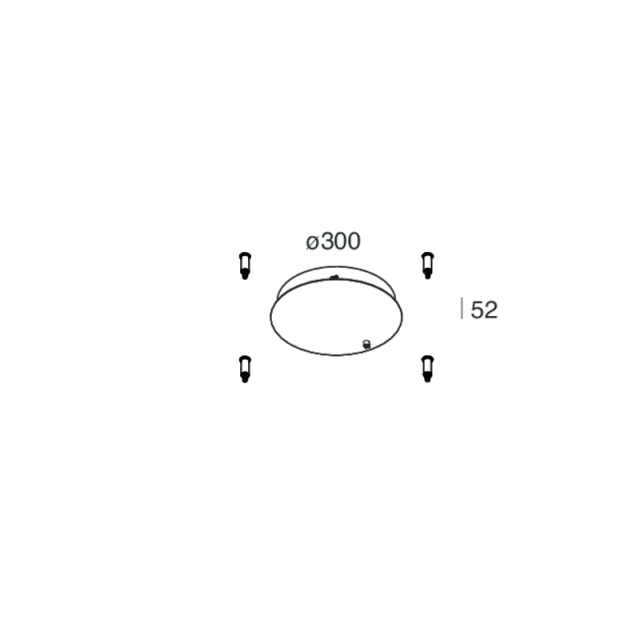 NOVALUX HALOS Rosace noire câbles Rosace noire pour câbles parallèles diamètre 300 mm hauteur 52 mm