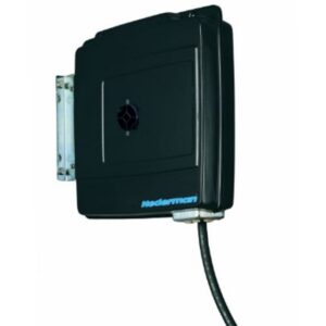 Enrouleur mural noir avec flexible sortie basse pour air et eau 15 m 10 mm