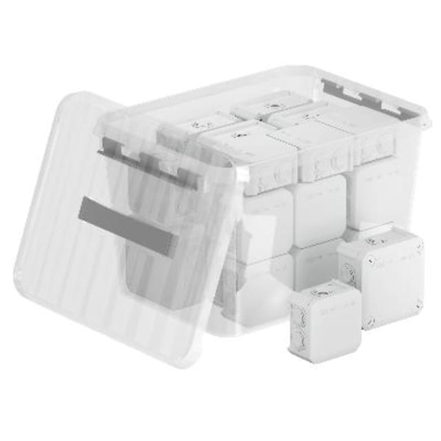 OBO BETTERMANN T40 T60 Boîte dérivation Boîte de dérivation gris clair avec couvercle transparent et entrées latérales pour raccordement électrique