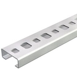 Rail profilé C perforé galvanisé 2000 mm, configuration visible