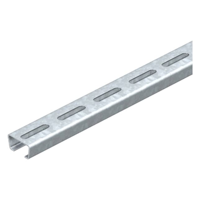 Rail profilé en C OBO BETTERMANN détail produit Rail profilé en C perforé galvanisé 2000 mm, configuration visible