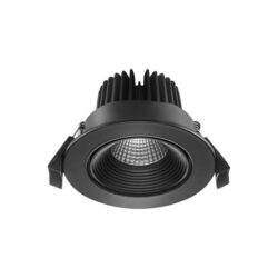 Détails visibles de Spot LED encastrable dimmable noir IP44 2700K 7W pour Spots encastrés