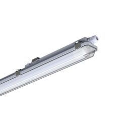 Boîtier étanche LED T8 1500 mm pour 2 tubes avec diffuseur transparent et clips de fixation