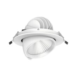 Spot encastré orientable 35W 3000K blanc, dimensions 180 x 128,5 mm