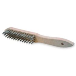 Détails visibles de Brosse à main manche bois 4 rangs inox ondulé 0,3 mm pour Brosse, balayette, balai